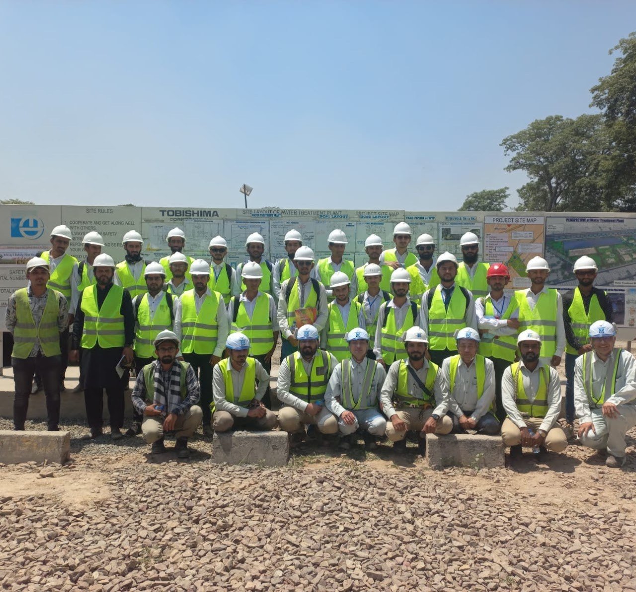 Site visit at a water treatment plant construction site
